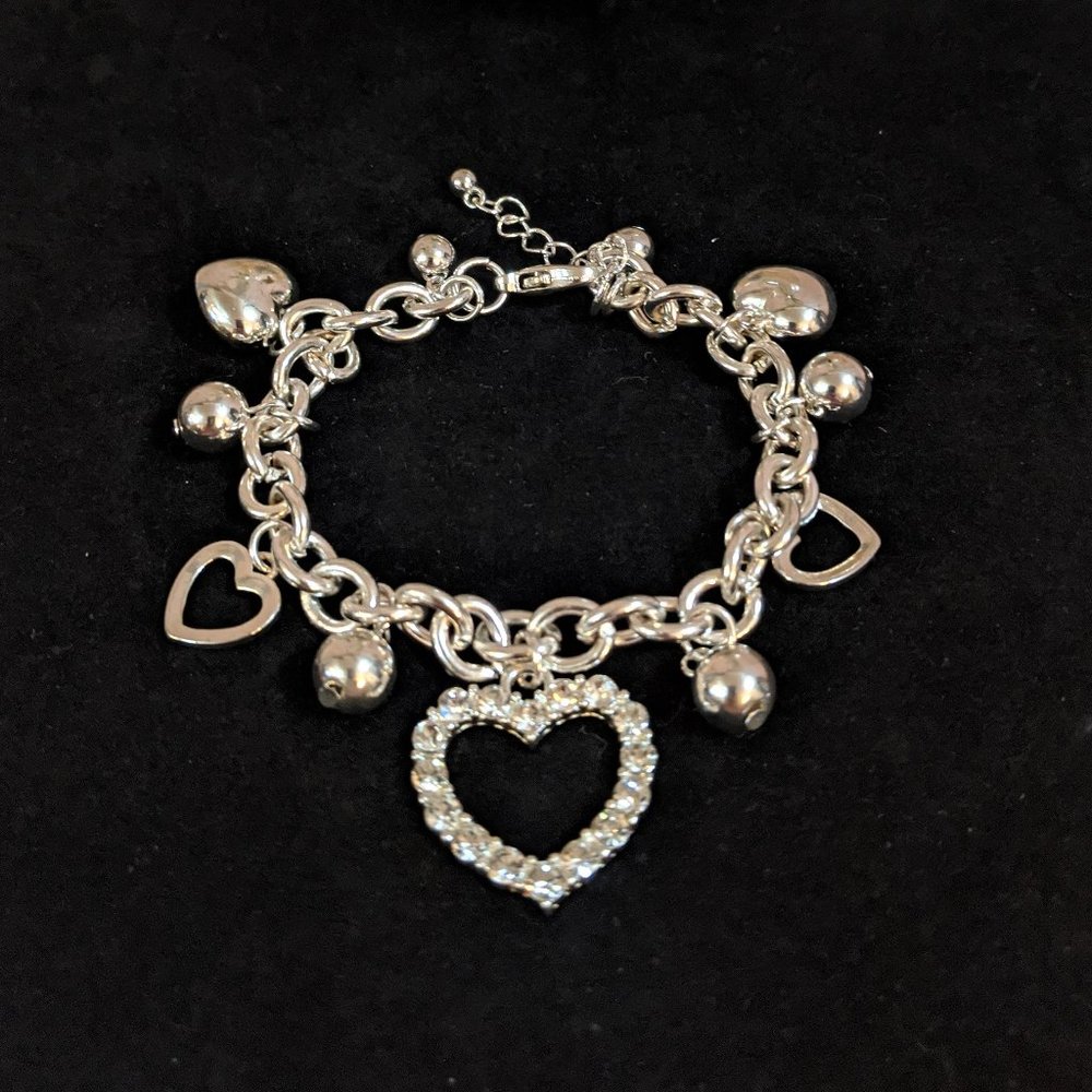 Crystal Heart Charm Bracelet